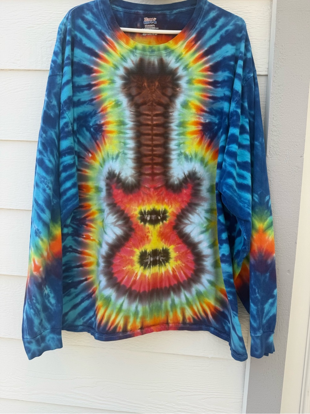 Hanes Beefy-T Tie-Dye Tee Colorful 3X vintage 90s Long Sleeve